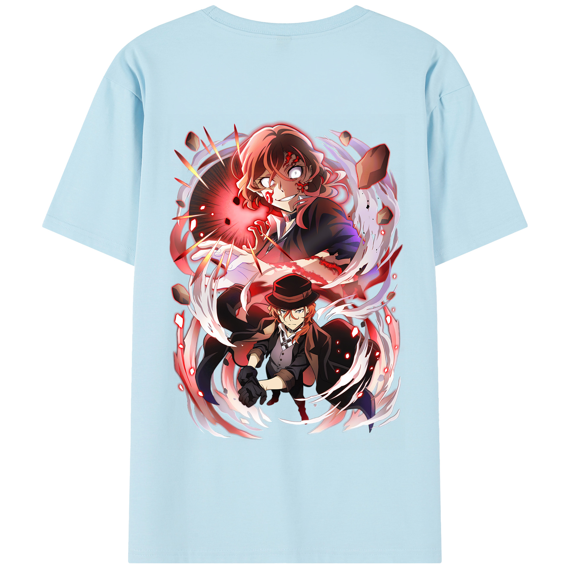 （画像用） 文豪ストレイドッグス Bungo Stray Dogs 綿100％半袖Tシャツ（背面プリント）